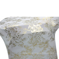 Gold Metallic Damast Spandex Bankett Slippcovers Stuhl Cover für Hochzeiten Housese de Chaise